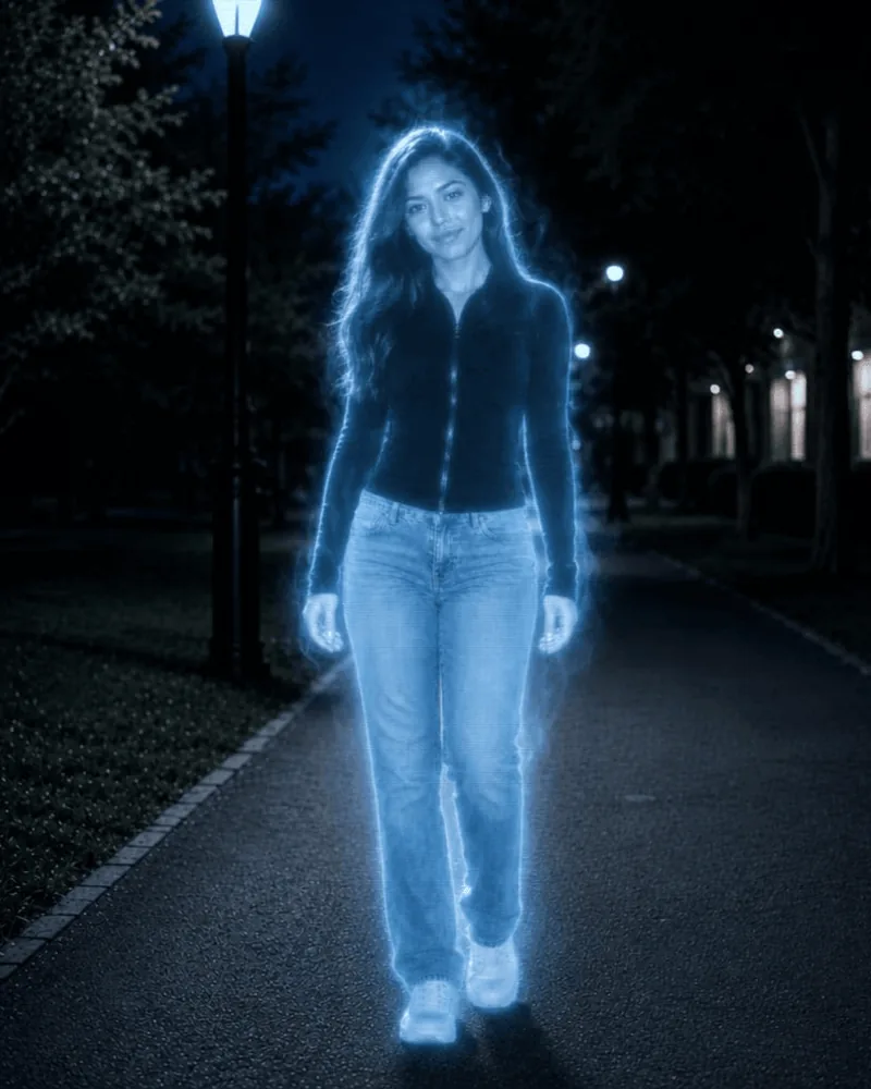 Ghost Vision effect example: the photo with the effect applied